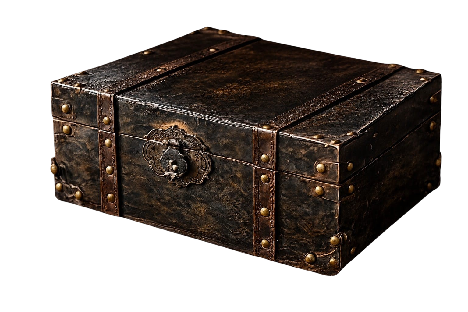 An antique keepsake box, closed, holding what matters